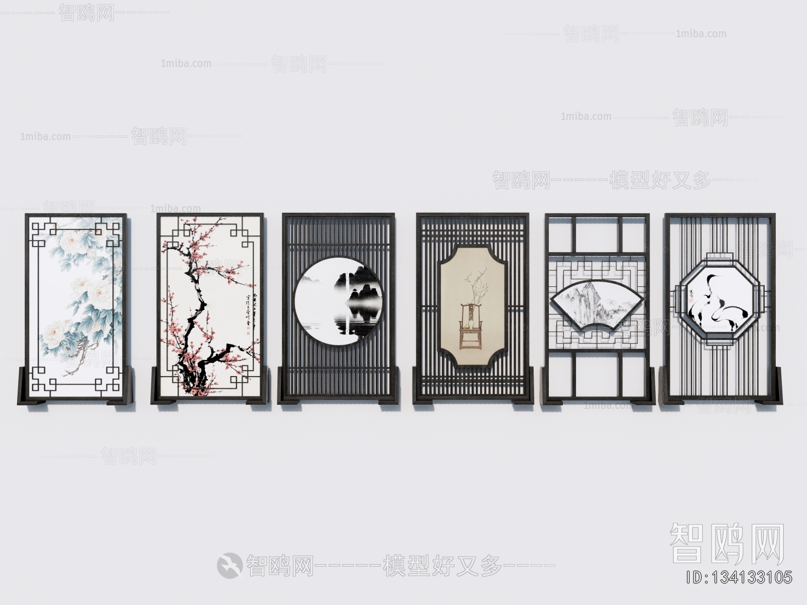 New Chinese Style Wooden Screen Partition