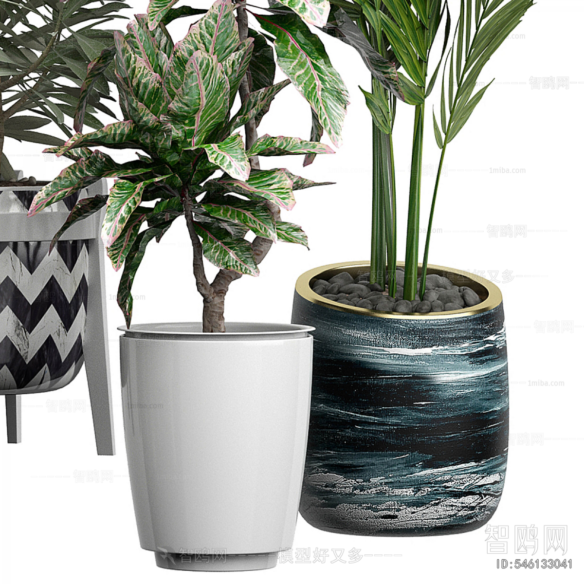 Modern Ground Green Plant Potted Plants