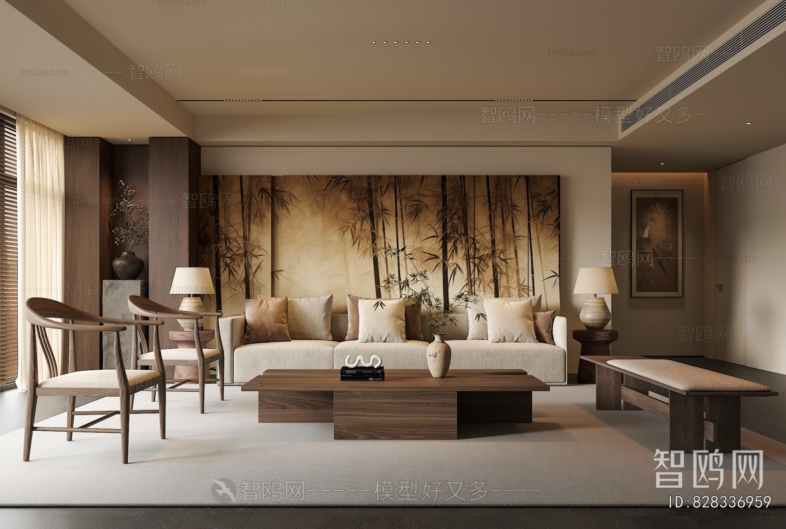 New Chinese Style A Living Room