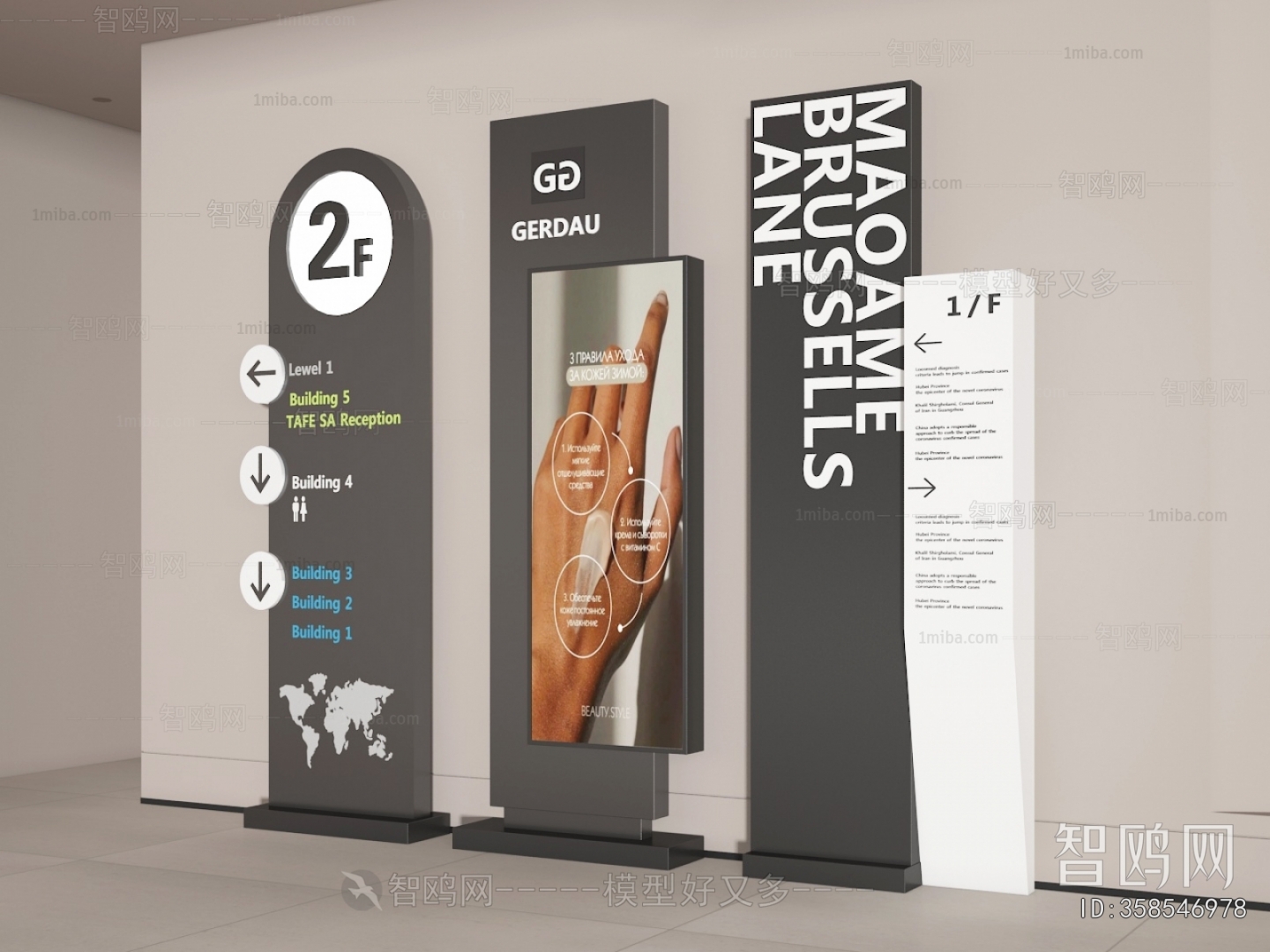 Modern Guide Board/bulletin Board