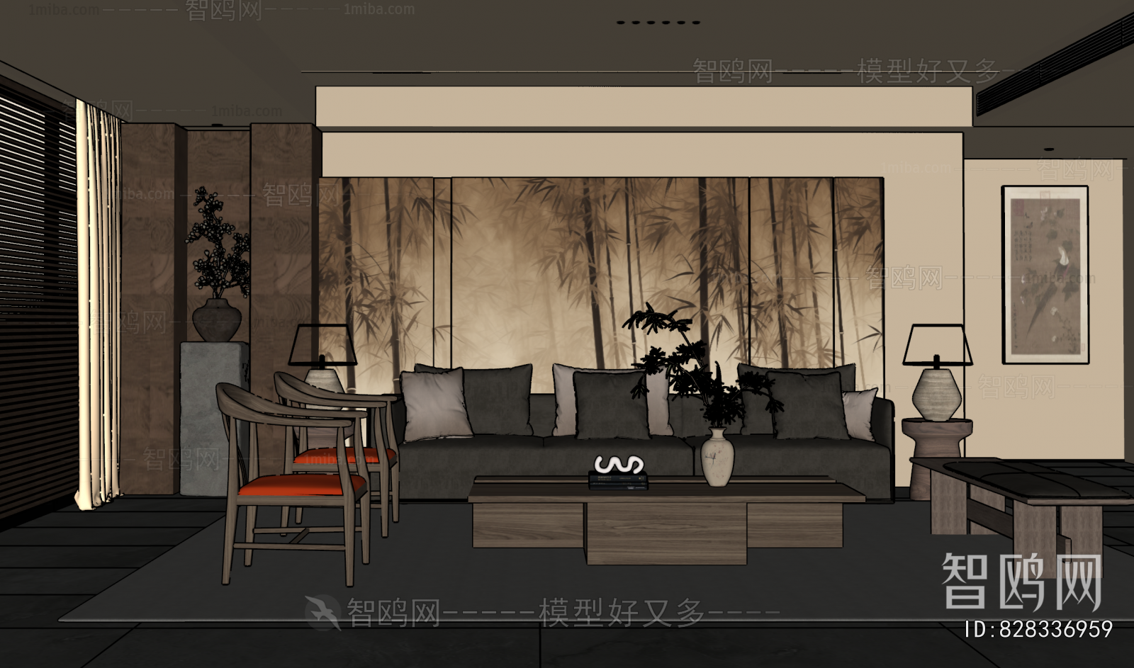 New Chinese Style A Living Room