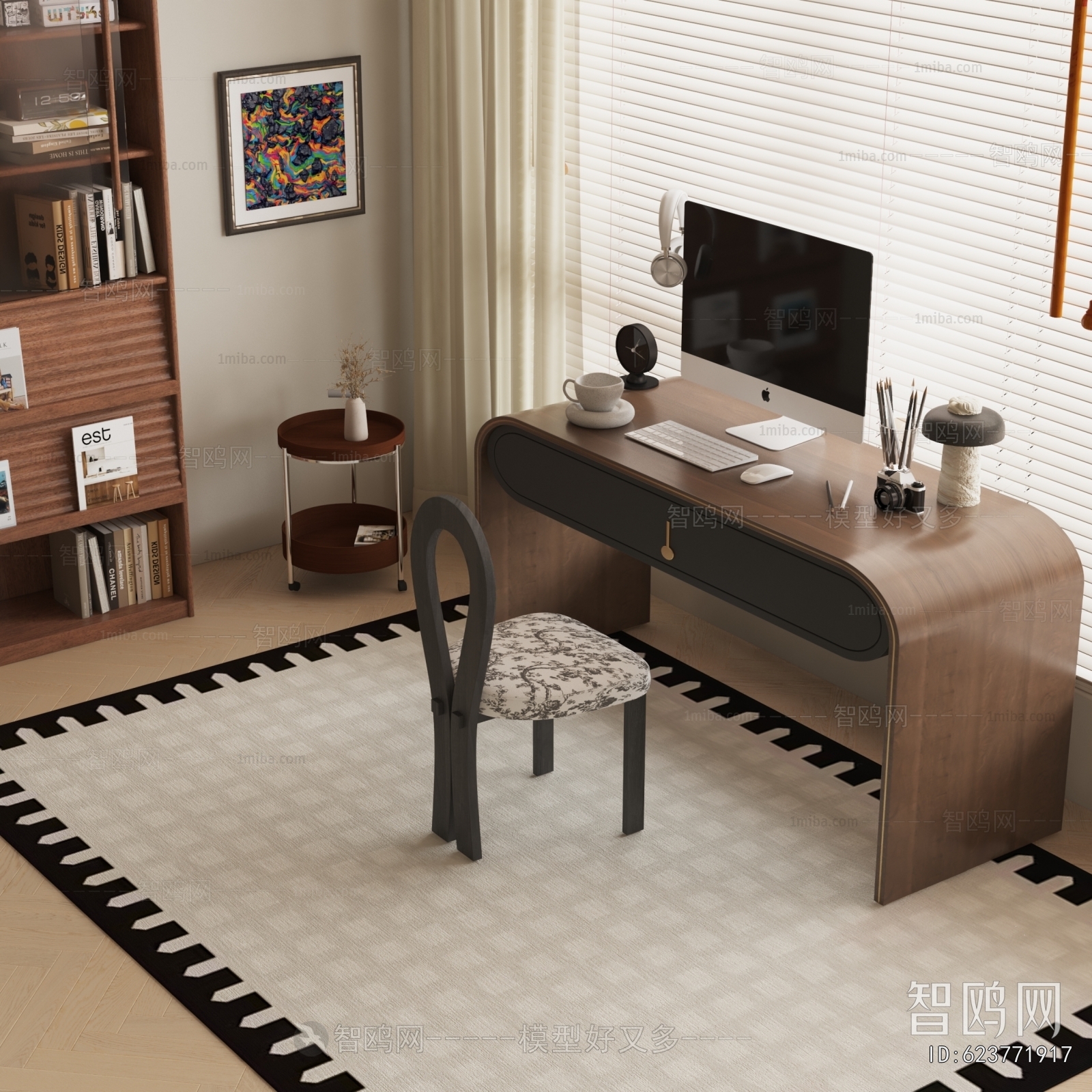 French Style Computer Desk And Chair