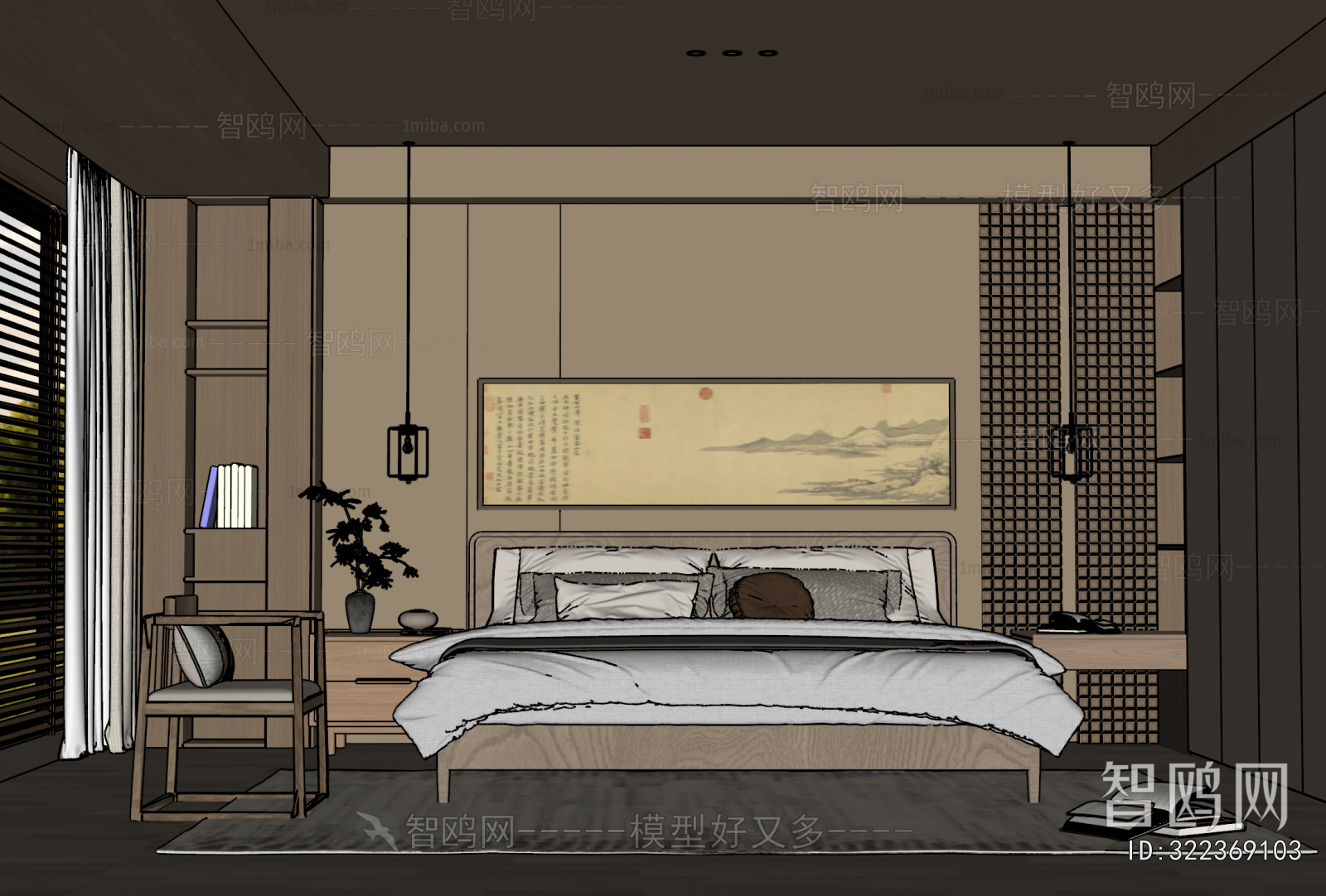 New Chinese Style Bedroom