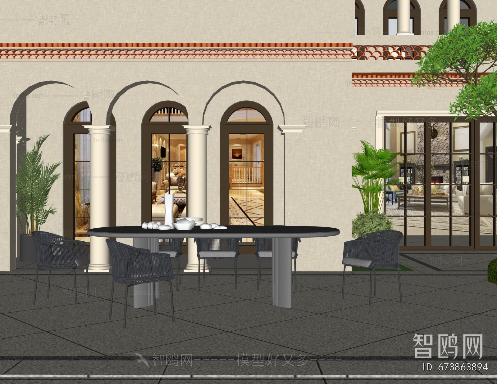 American Style Courtyard/landscape