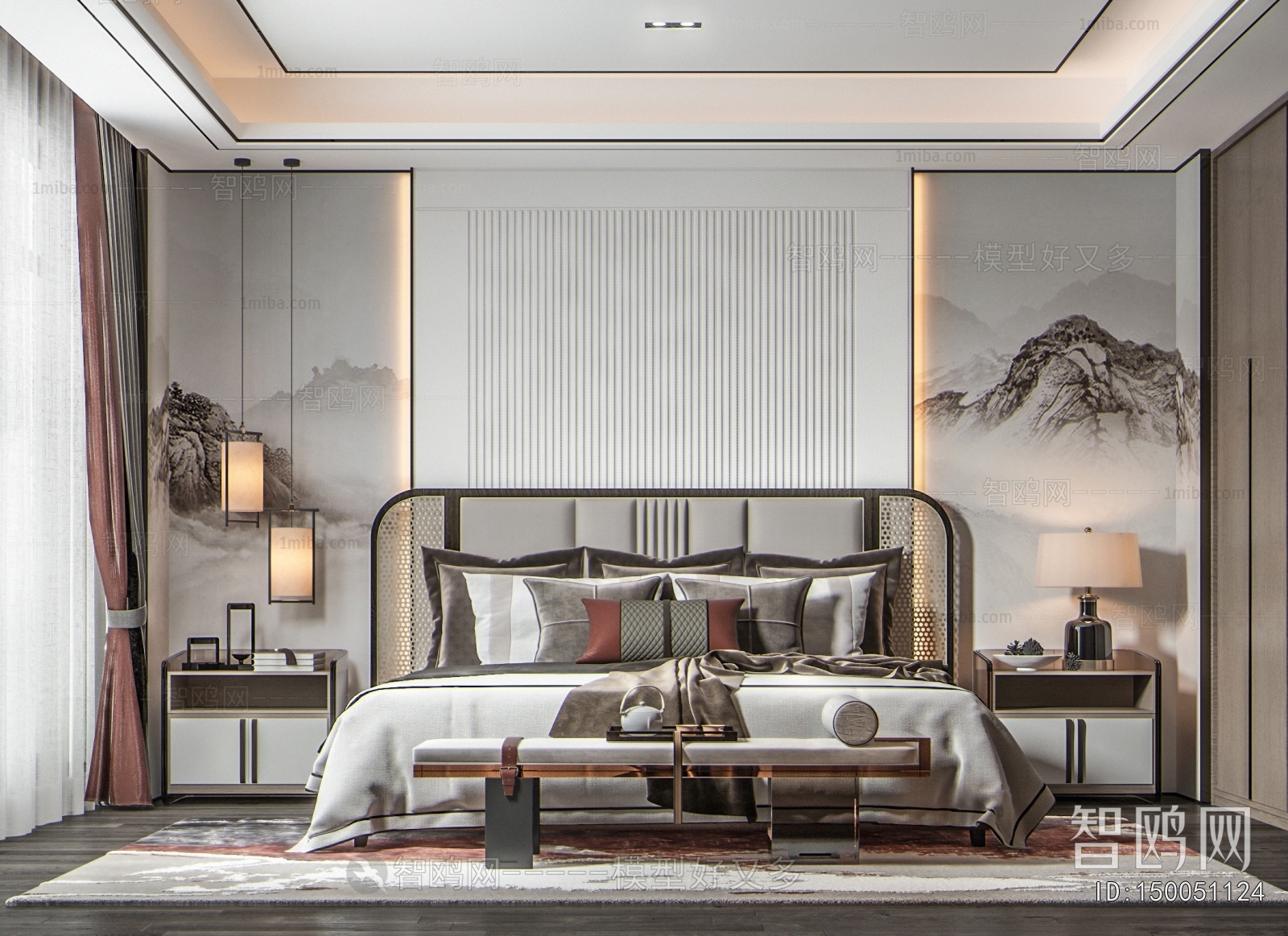 New Chinese Style Bedroom