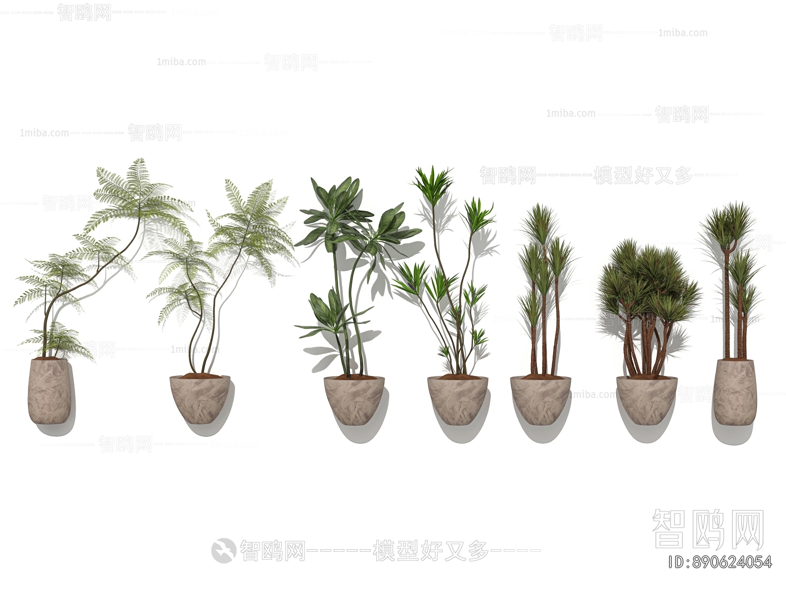 Modern Ground Green Plant Potted Plants