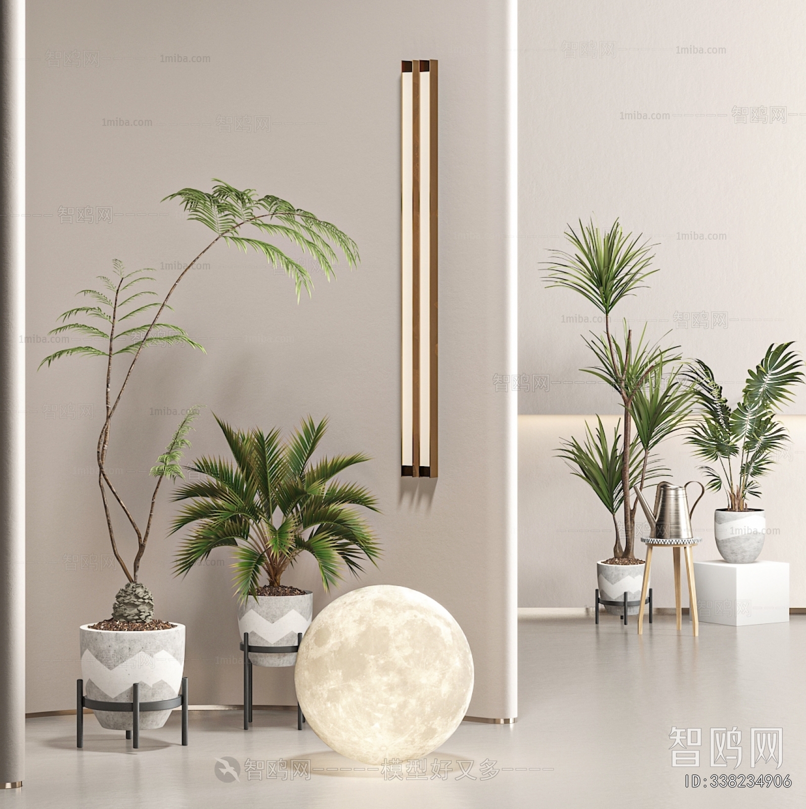 Modern Potted Green Plant