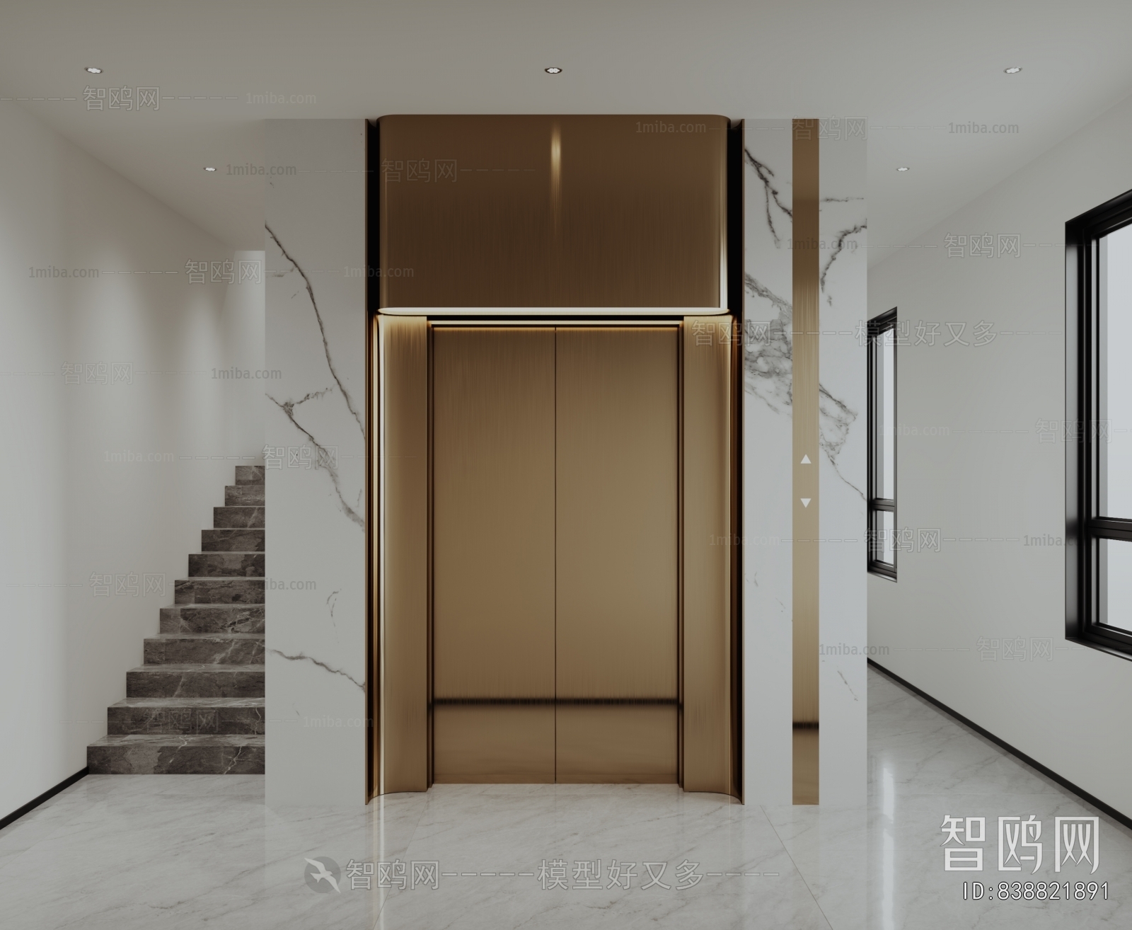 Modern Office Elevator Hall