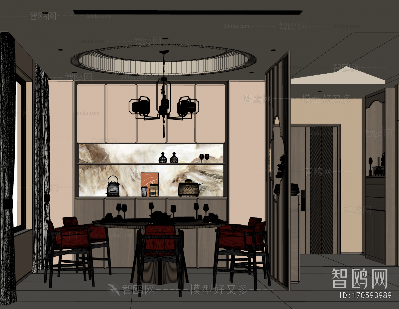 New Chinese Style Dining Room