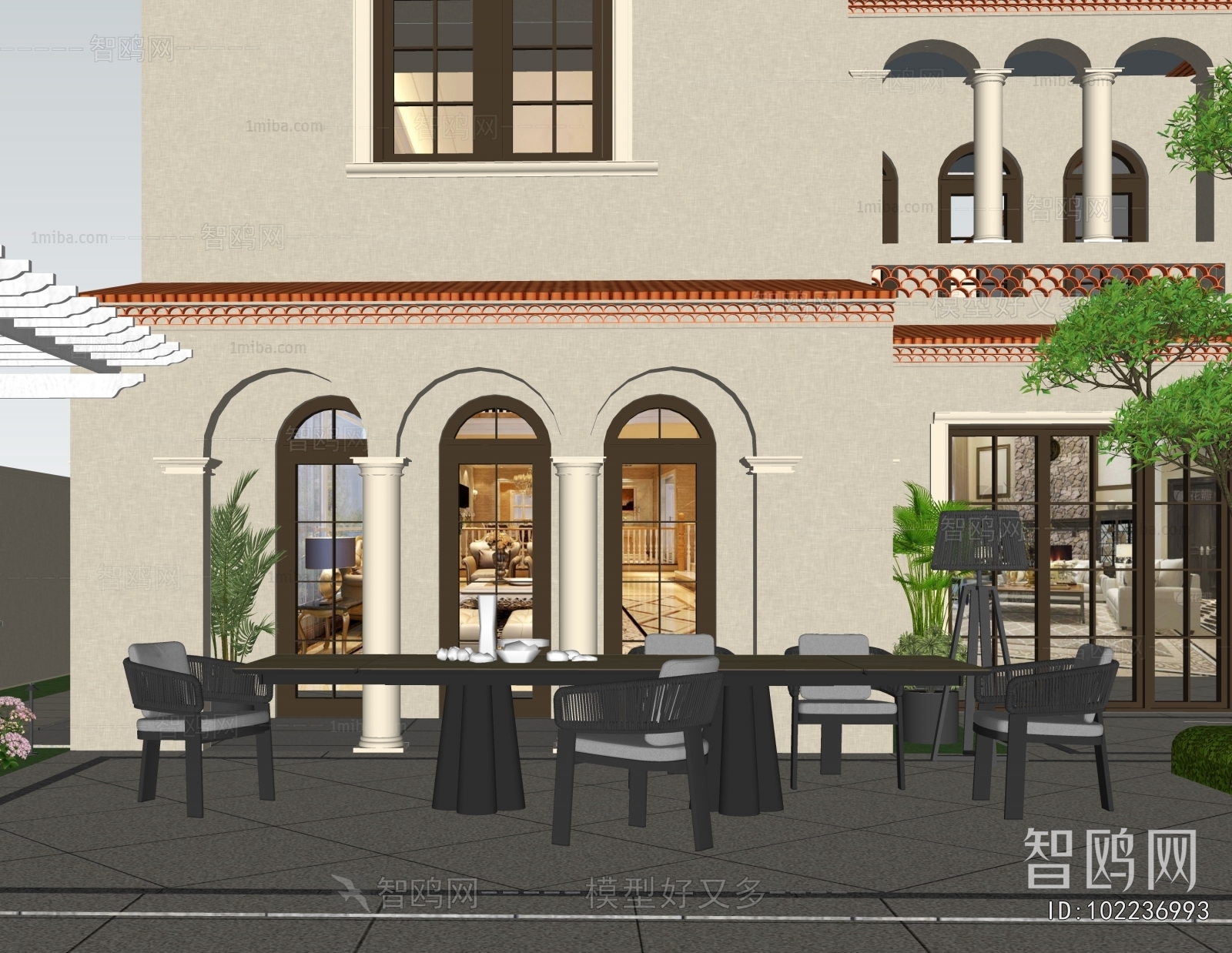 American Style Courtyard/landscape