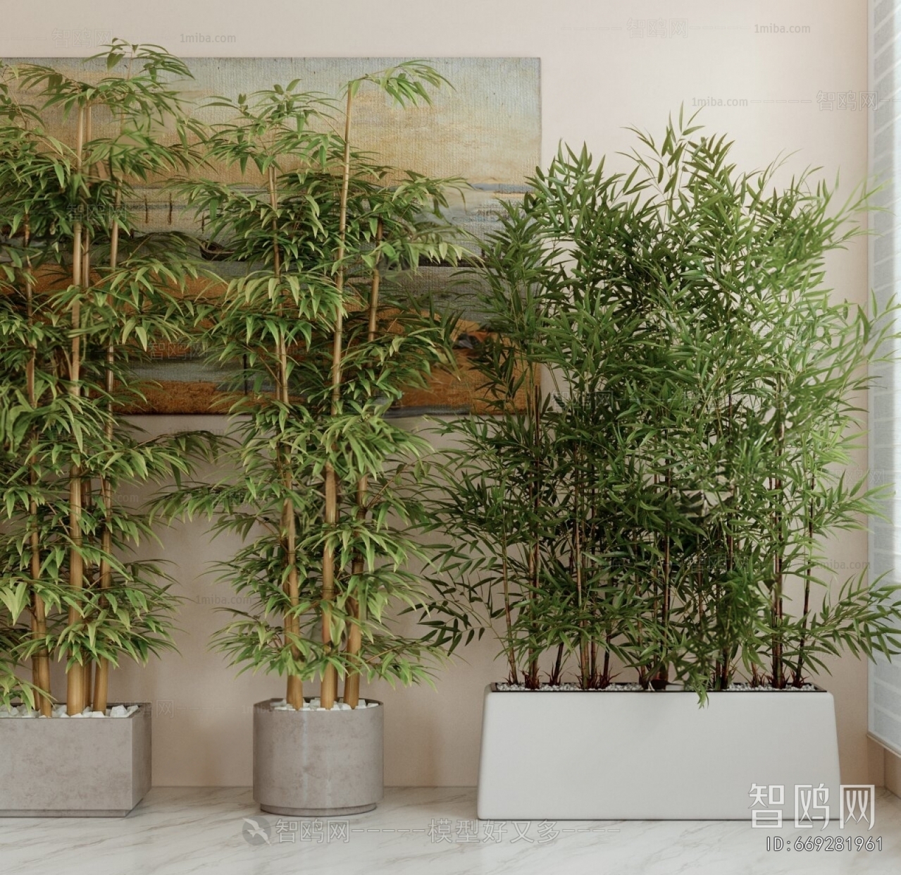 Modern Ground Green Plant Potted Plants