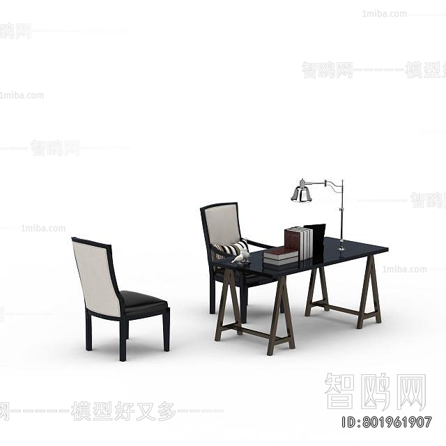 Simple European Style Computer Desk And Chair