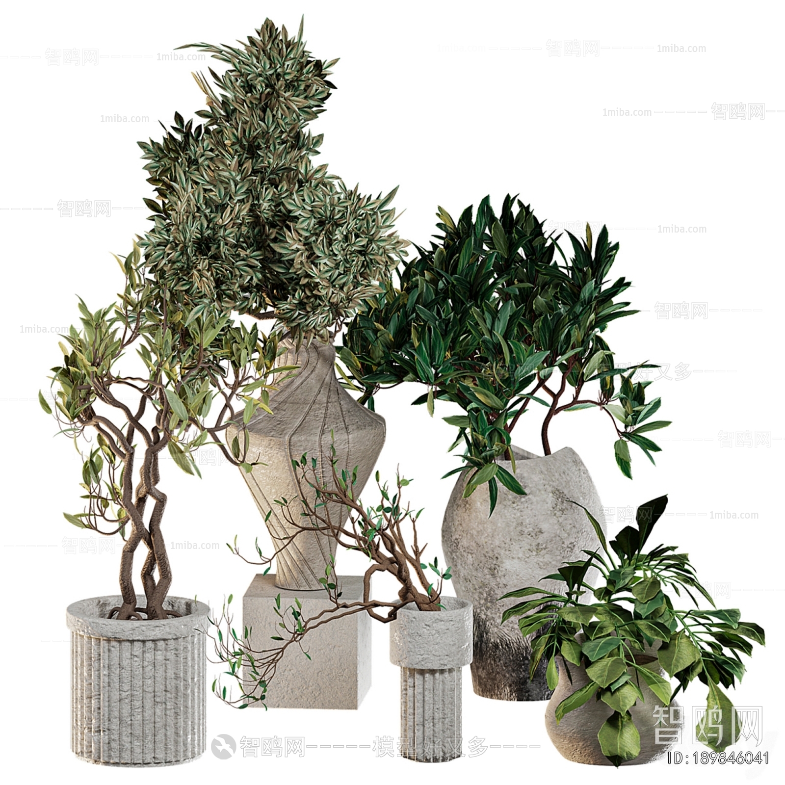 Modern Ground Green Plant Potted Plants
