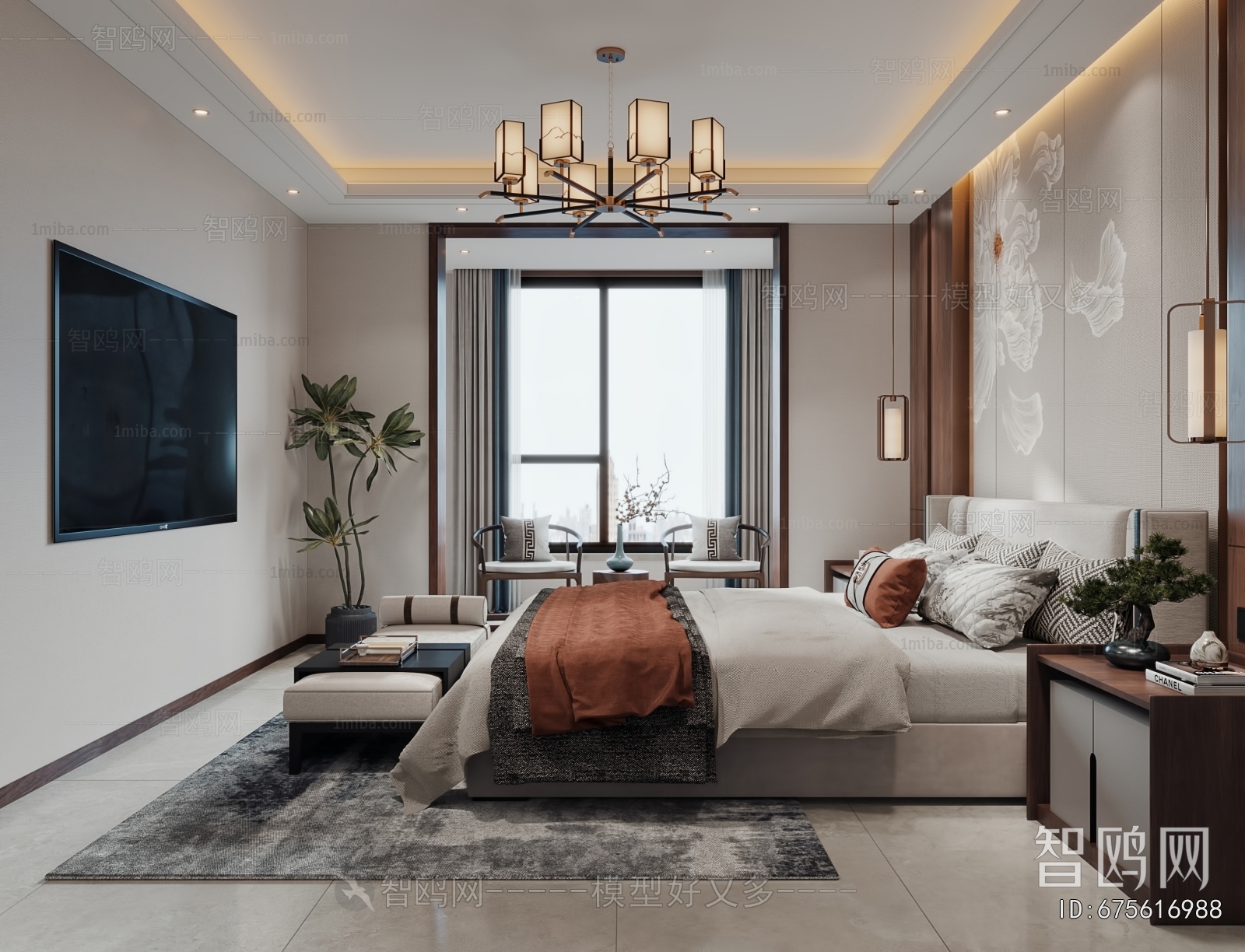 New Chinese Style Bedroom