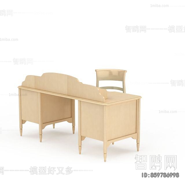 Simple European Style Computer Desk And Chair