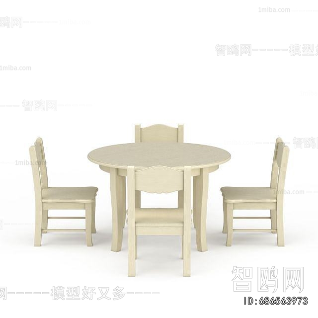 Simple European Style Dining Table And Chairs