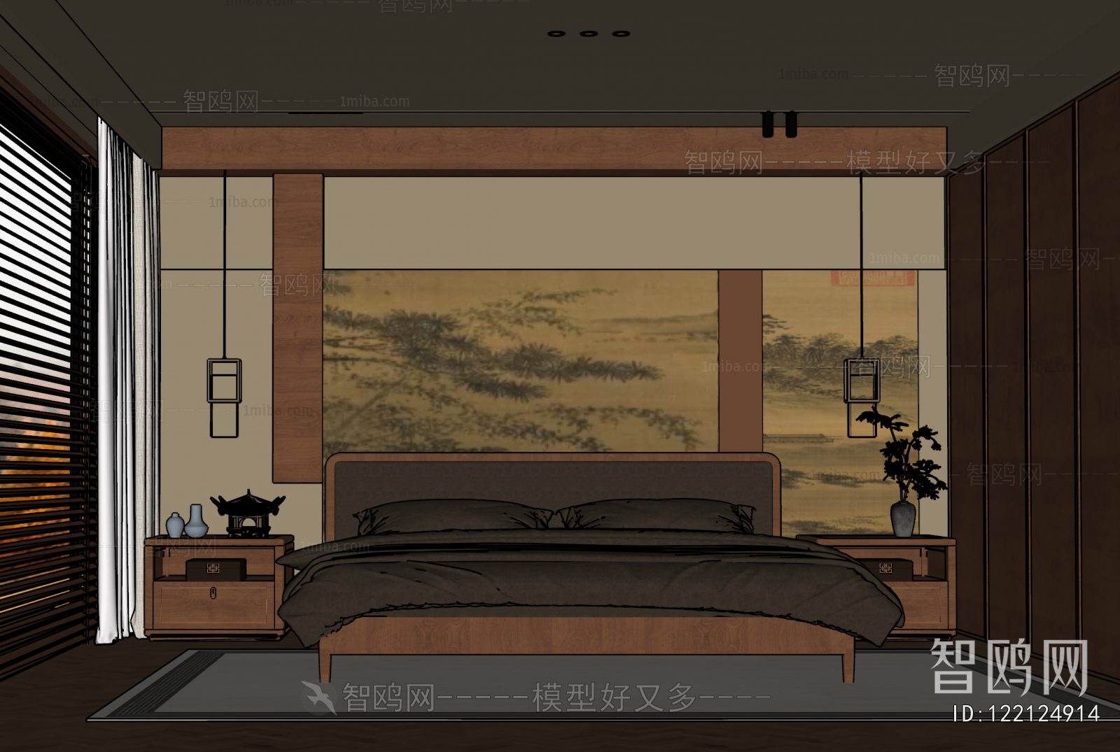 New Chinese Style Bedroom