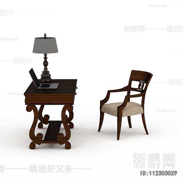 American Style Computer Desk And Chair