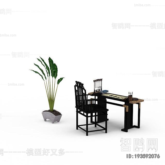 Chinese Style Computer Desk And Chair