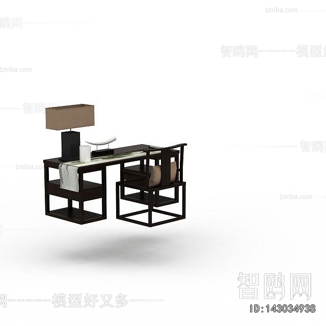 New Chinese Style Computer Desk And Chair