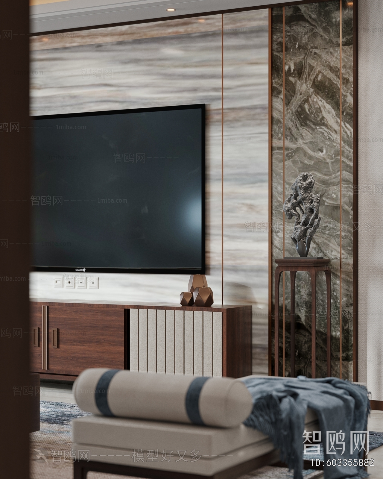 New Chinese Style A Living Room