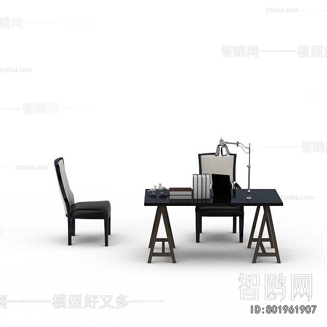 Simple European Style Computer Desk And Chair