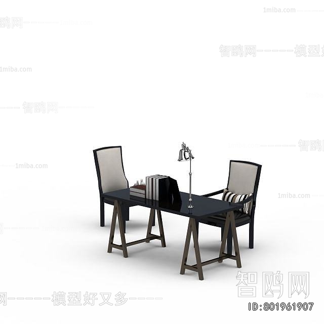 Simple European Style Computer Desk And Chair