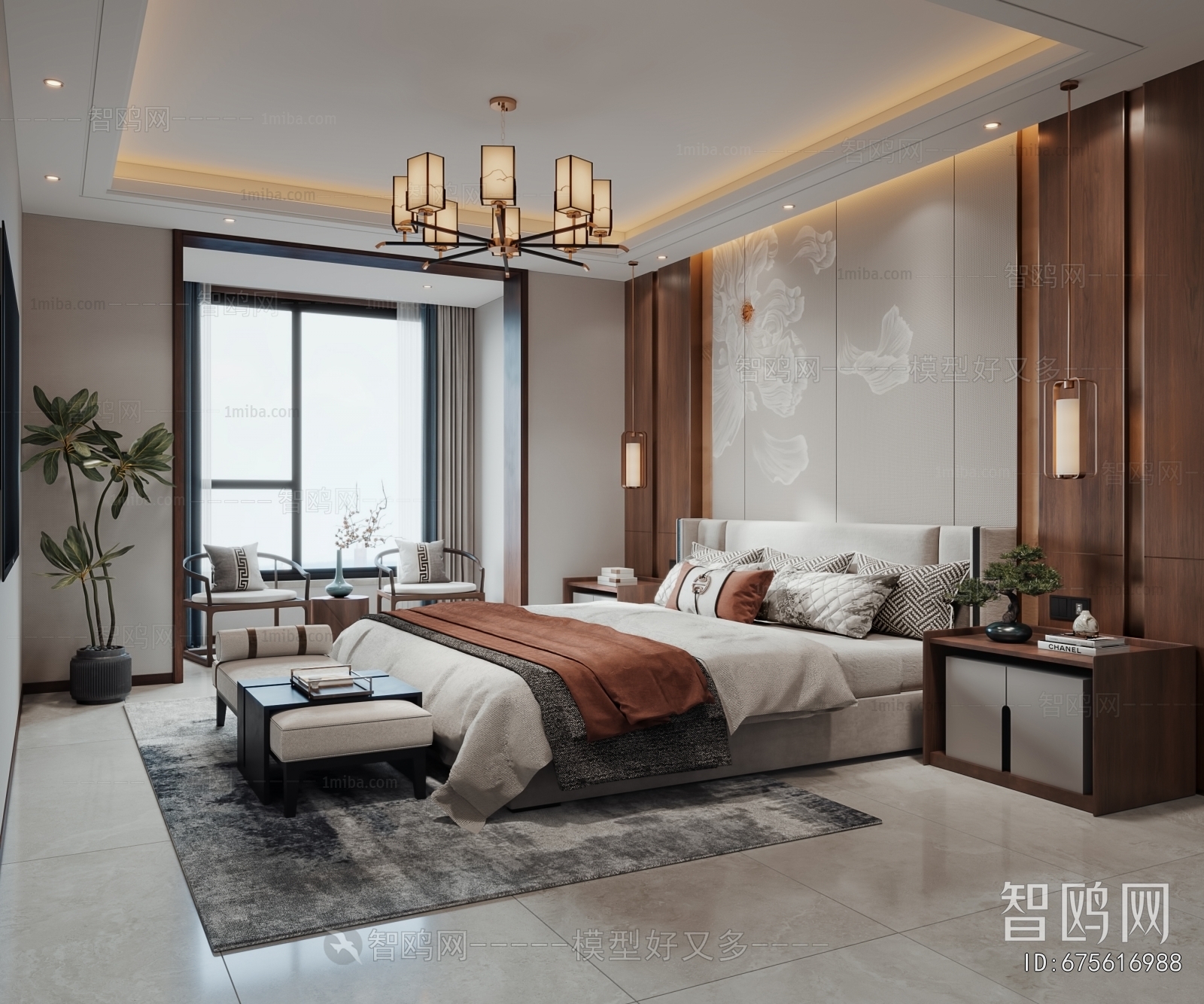 New Chinese Style Bedroom