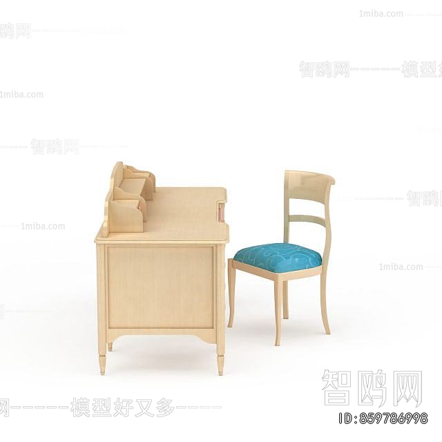 Simple European Style Computer Desk And Chair
