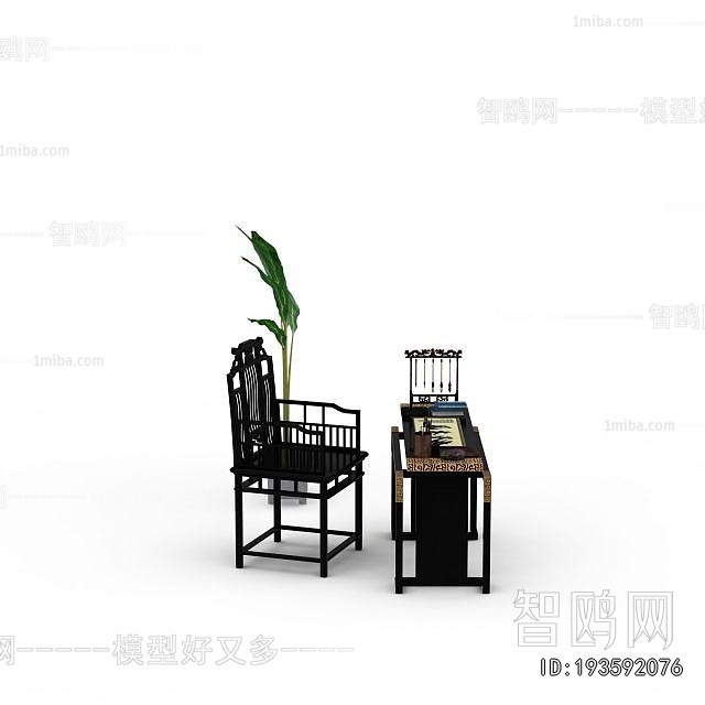 Chinese Style Computer Desk And Chair