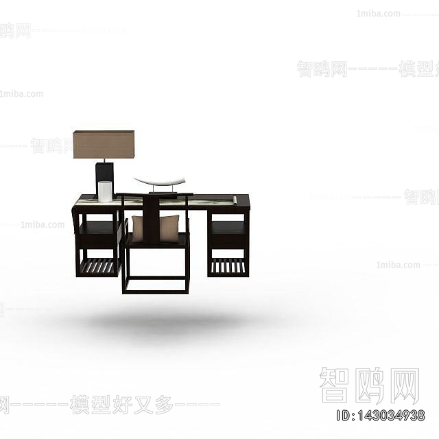New Chinese Style Computer Desk And Chair