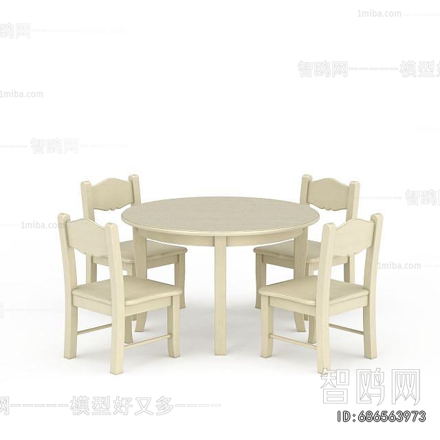 Simple European Style Dining Table And Chairs