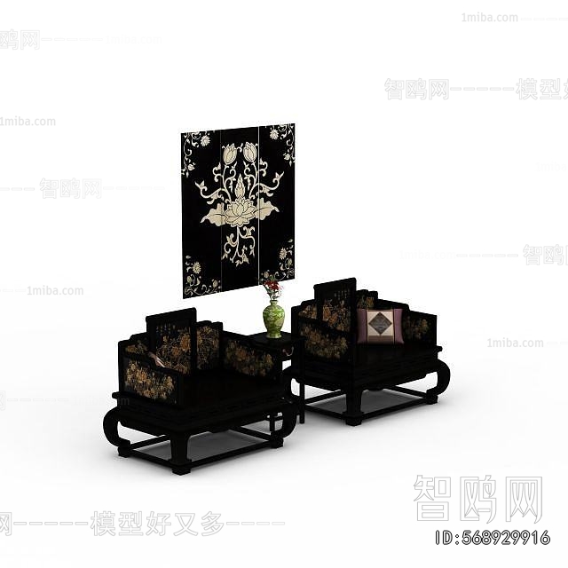 Chinese Style Single Sofa