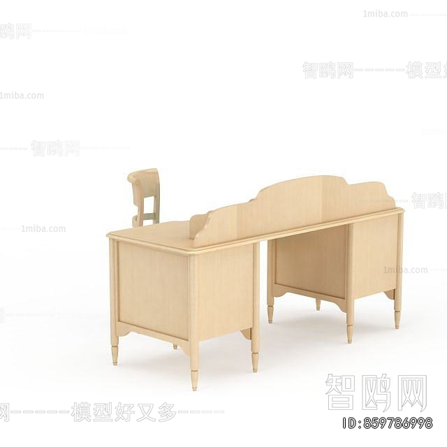 Simple European Style Computer Desk And Chair