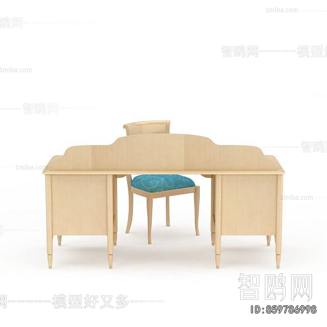 Simple European Style Computer Desk And Chair