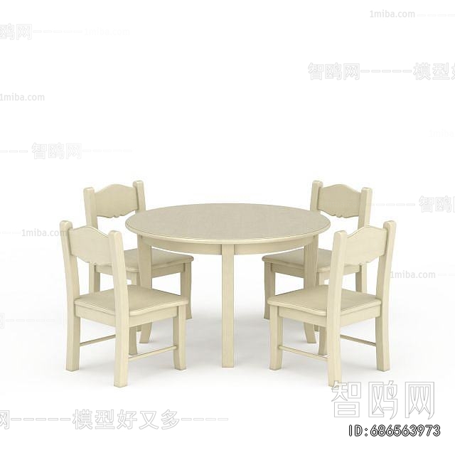 Simple European Style Dining Table And Chairs