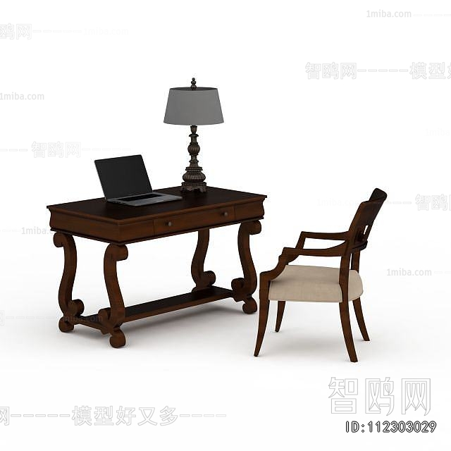 American Style Computer Desk And Chair