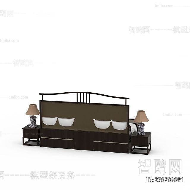 New Chinese Style Single Bed
