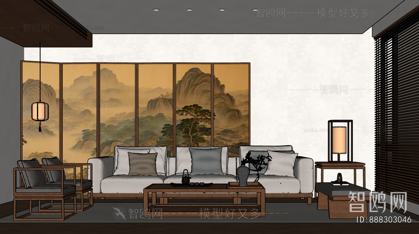 New Chinese Style A Living Room
