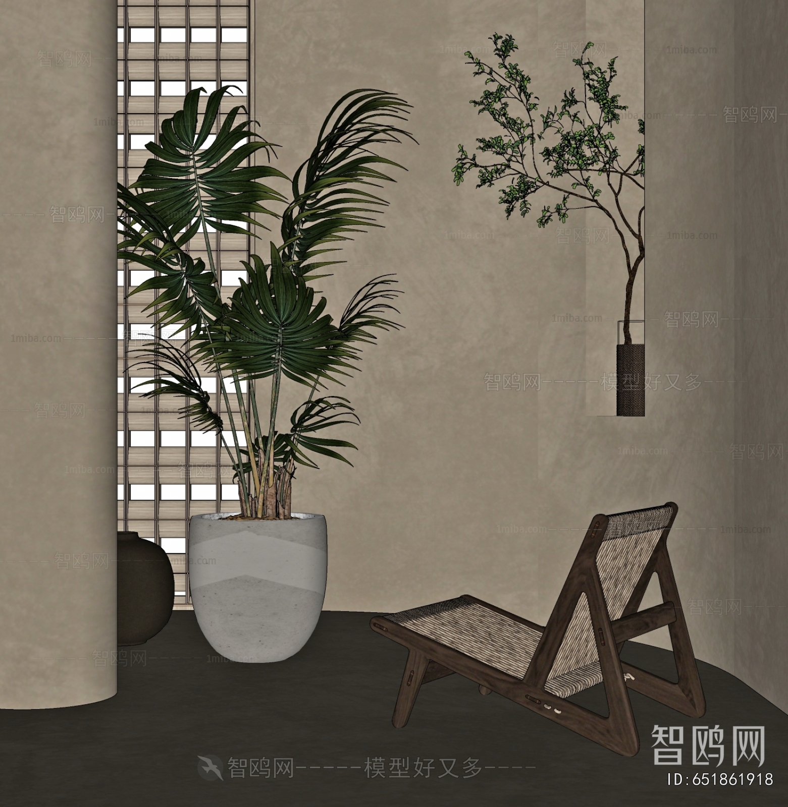 Modern Ground Green Plant Potted Plants