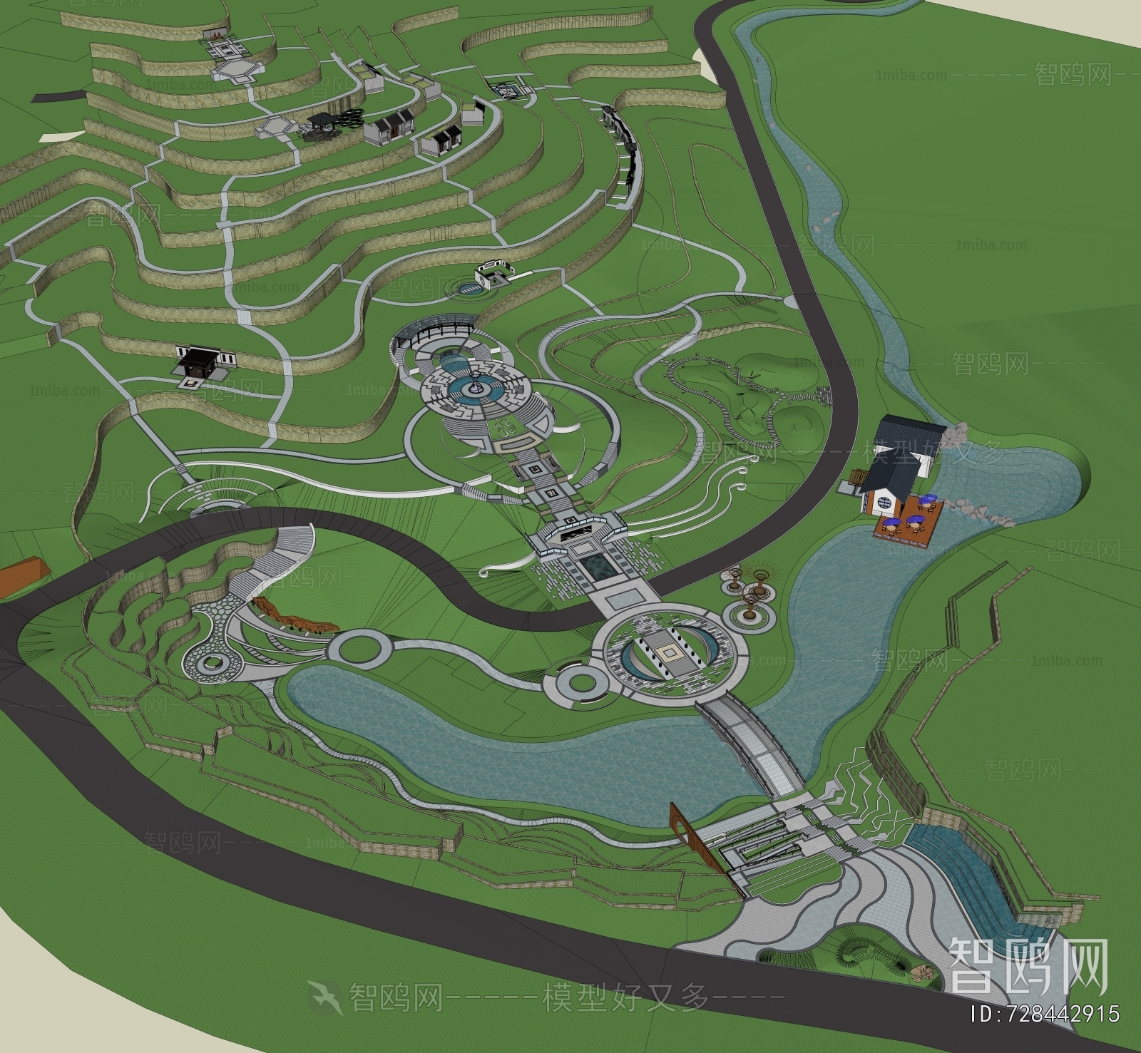 Modern Architectural Bird's-eye View Planning