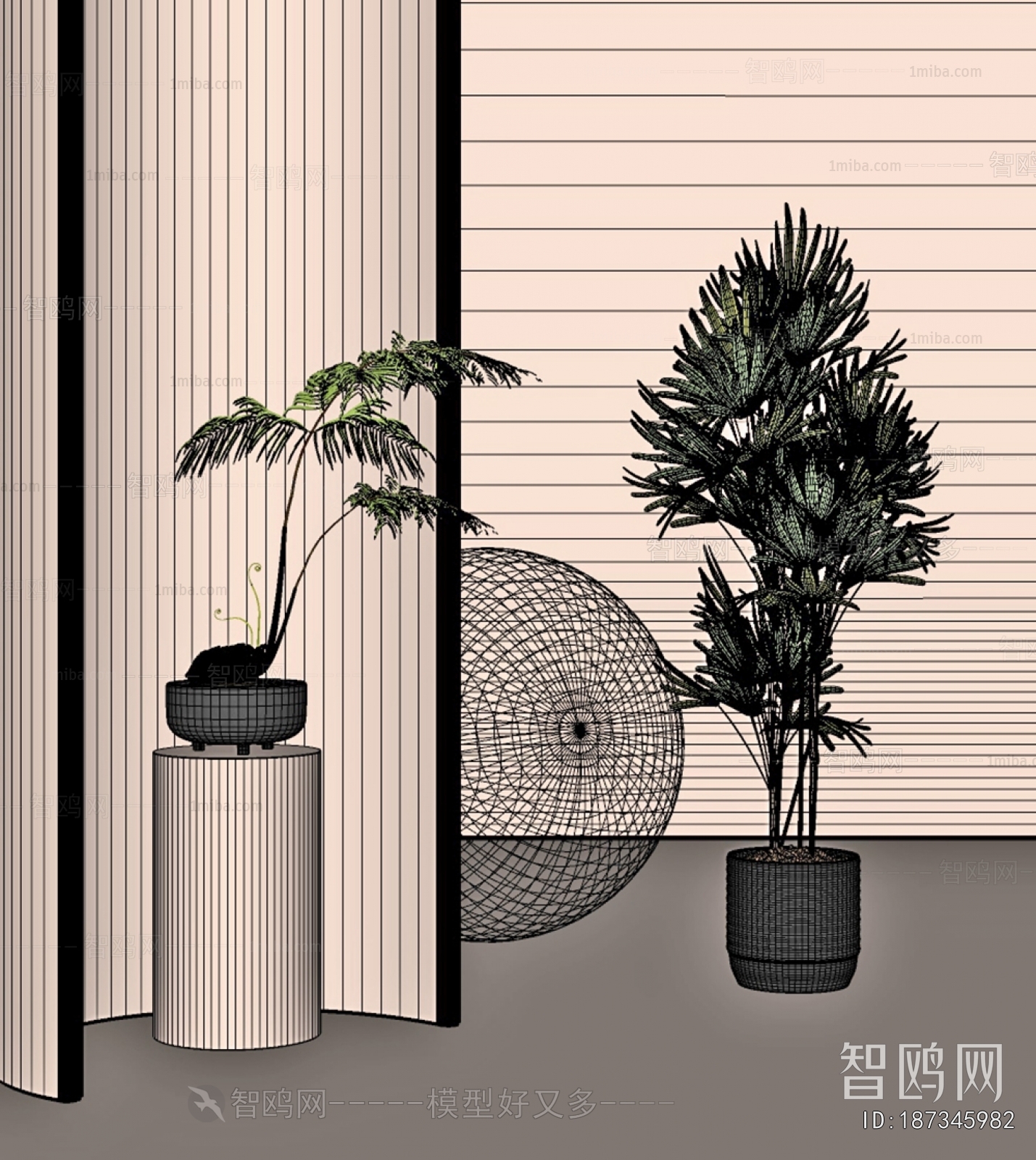 Modern Ground Green Plant Potted Plants