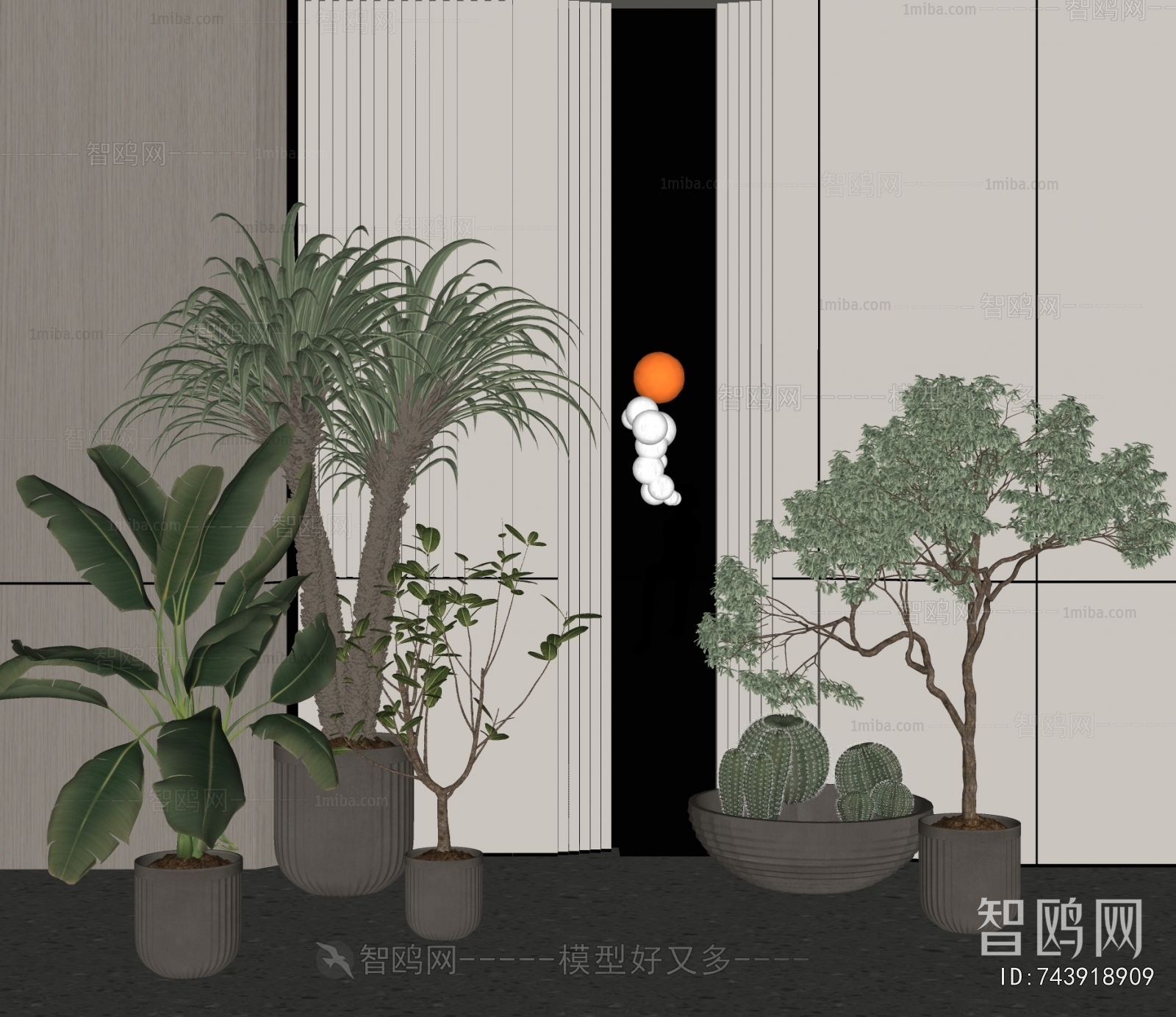 Modern Ground Green Plant Potted Plants