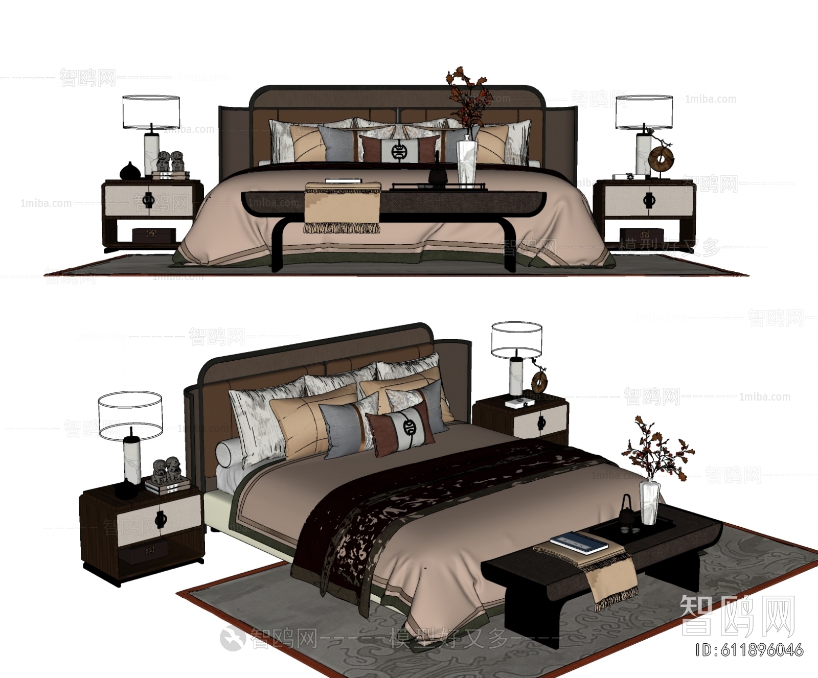 New Chinese Style Double Bed