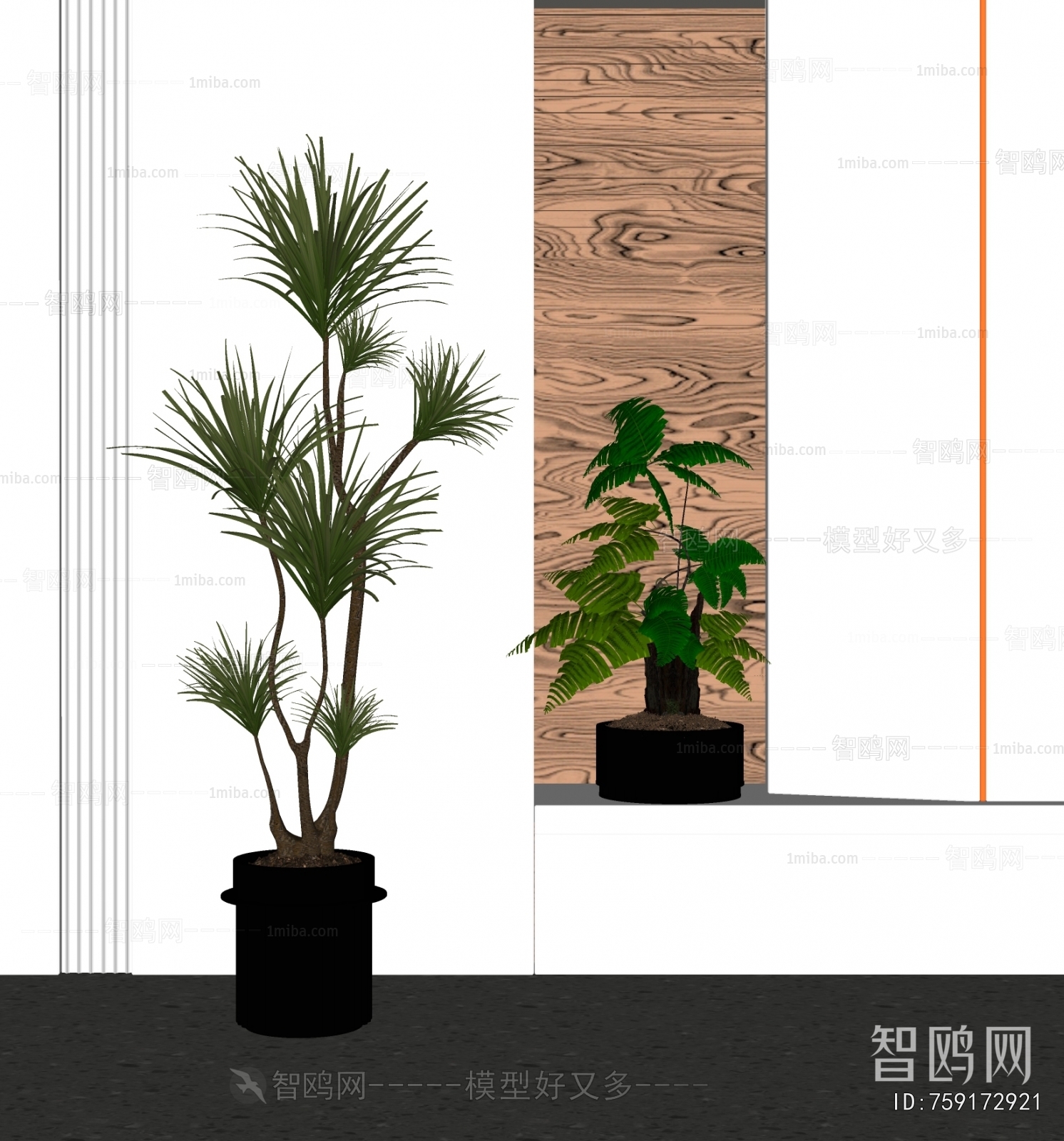 Modern Ground Green Plant Potted Plants
