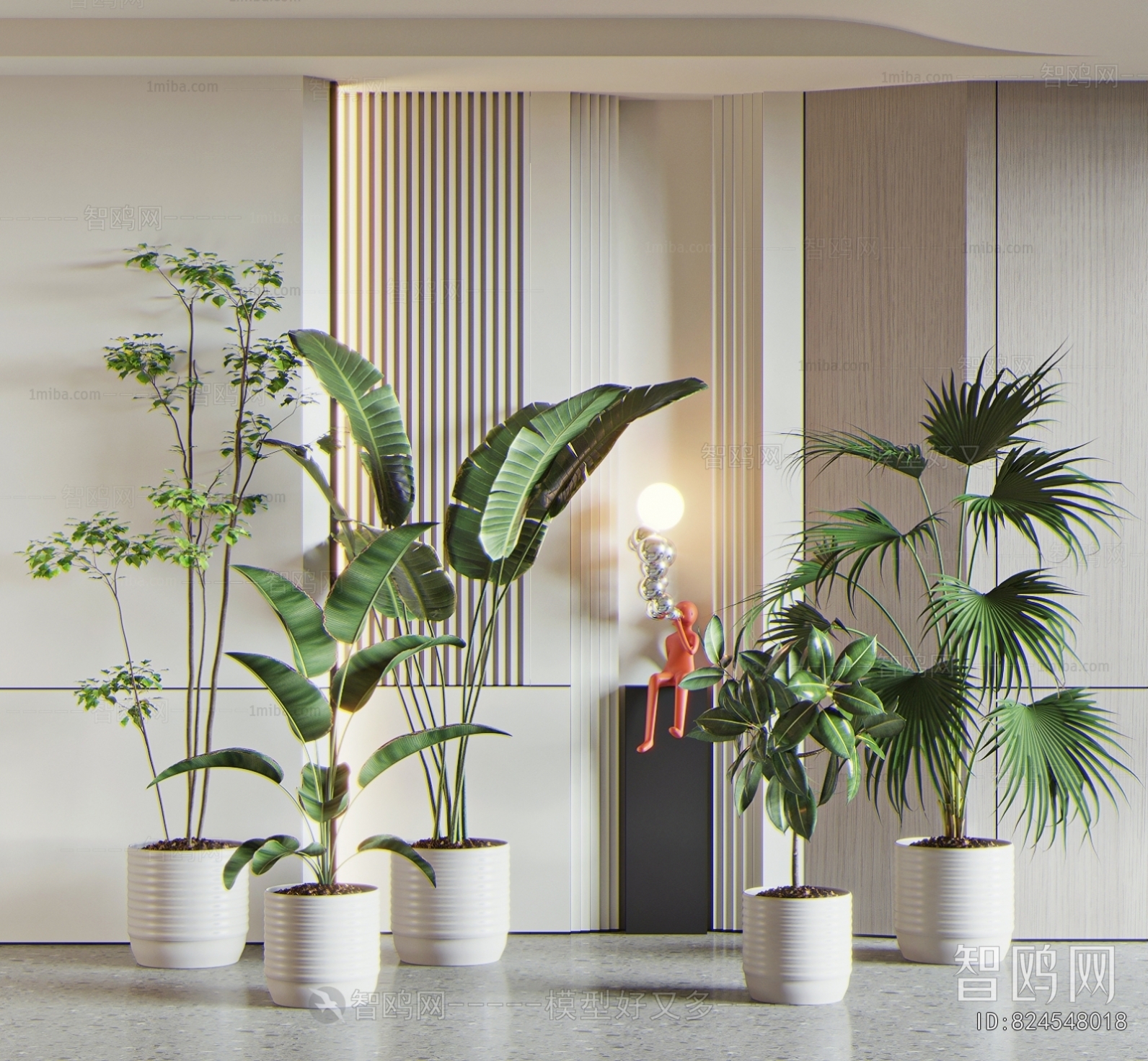 Modern Ground Green Plant Potted Plants