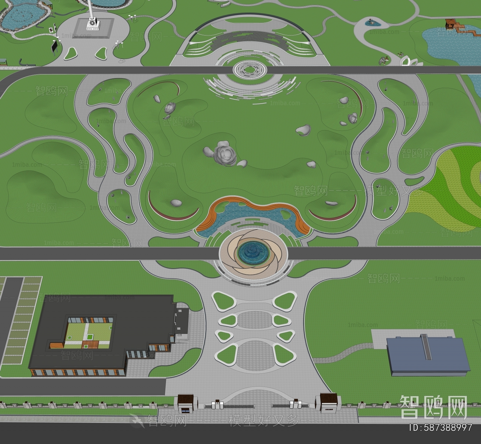 Modern Architectural Bird's-eye View Planning