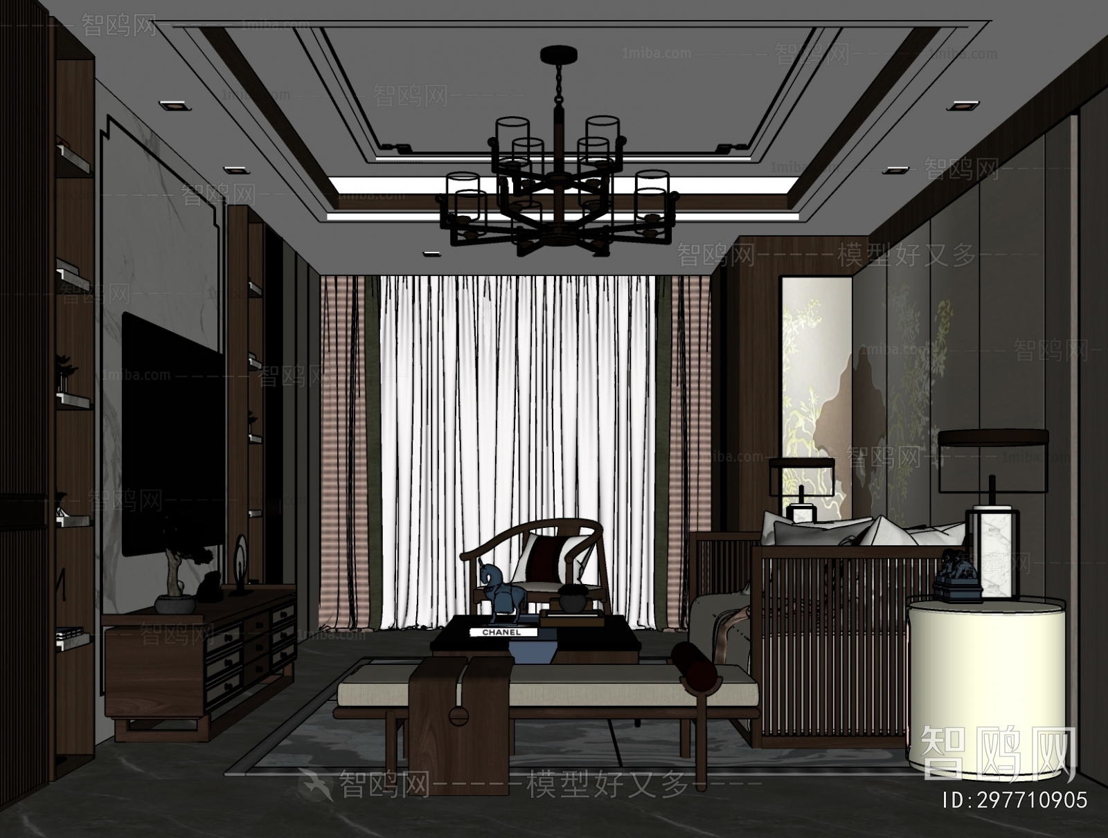 New Chinese Style A Living Room