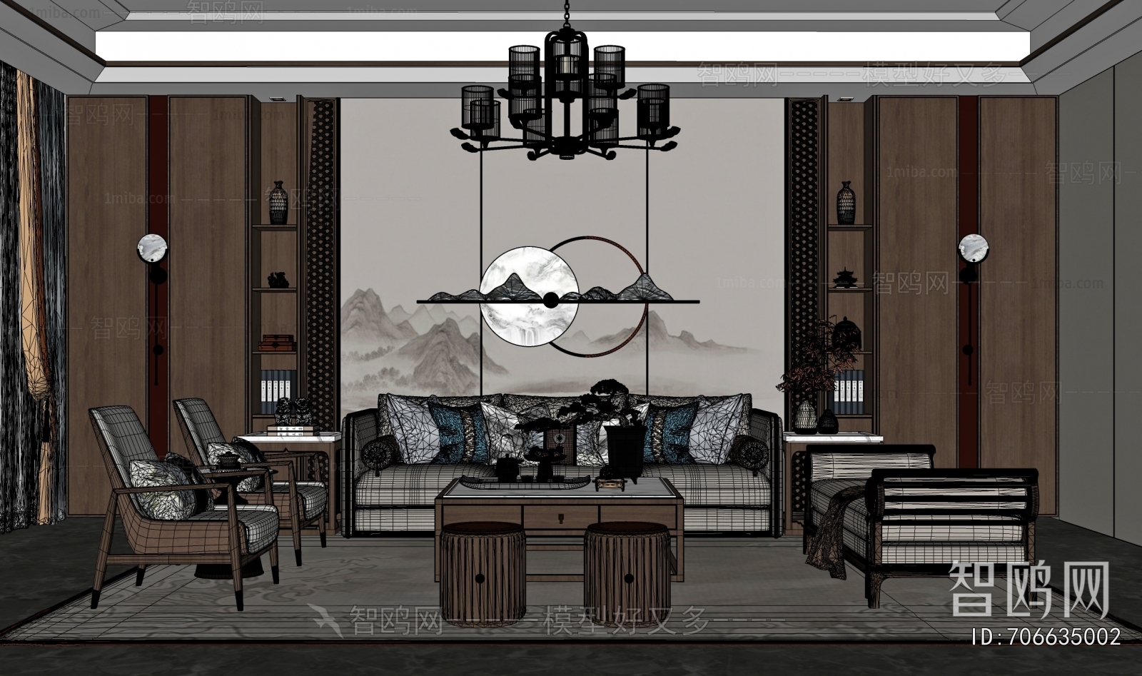 New Chinese Style A Living Room