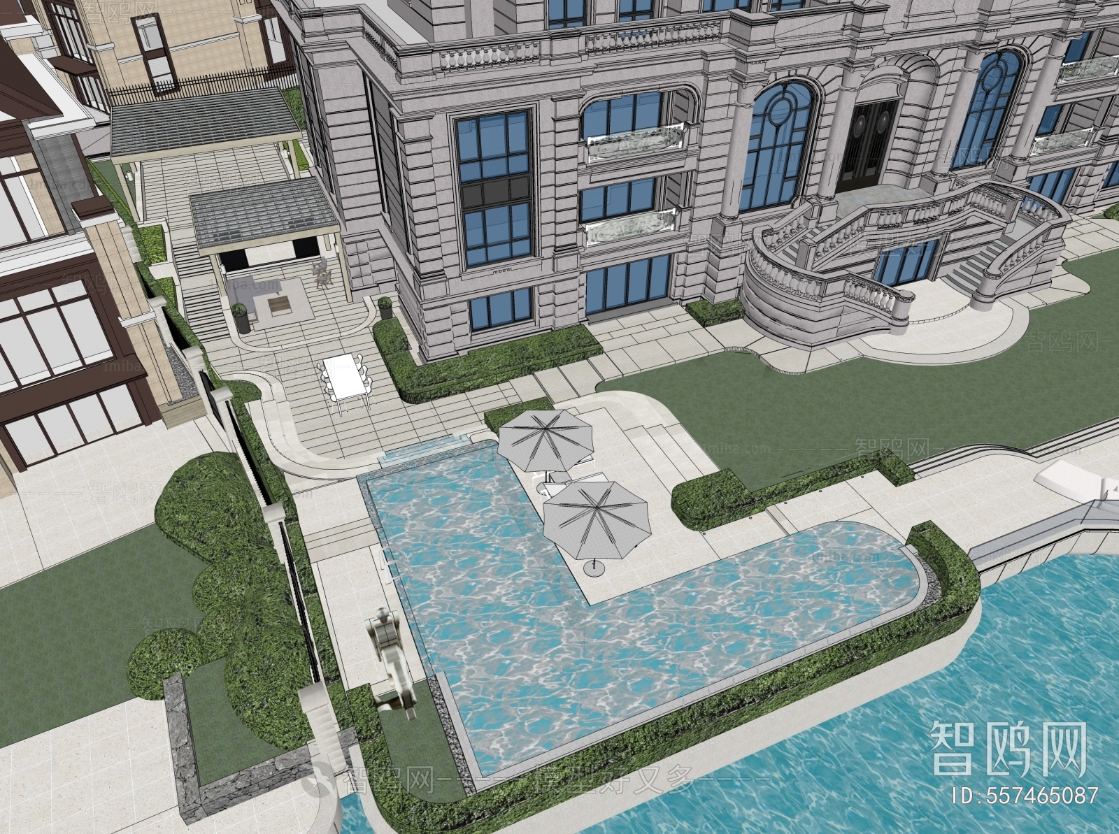 European Style Courtyard/landscape